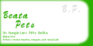 beata pets business card